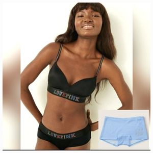 🌈 38B & XL LIMITED EDITION PINK 4pc BLING Bra, 2 Hipsters, and 1 Shortie Set 🌈